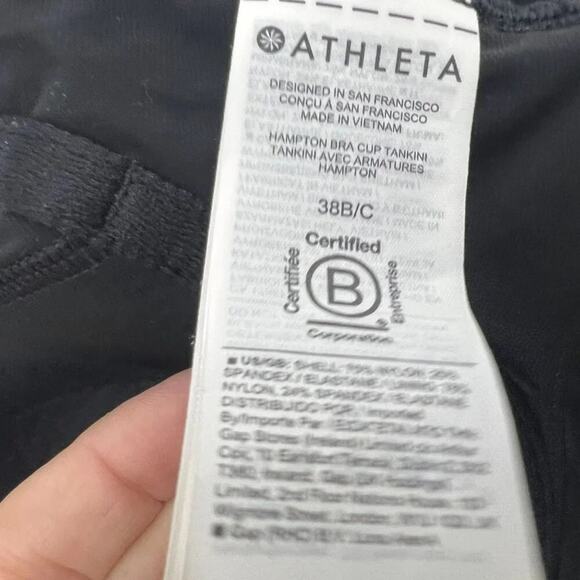 Athleta Hampton Bra Cup Tankini Top Black #798481 38B/C - Picture 4 of 6